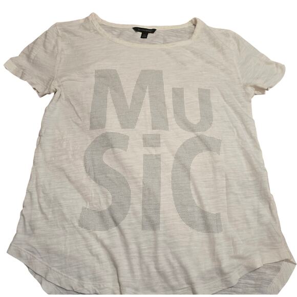 Banana Republic "Music" Modal Burn Out Baby Tee Size XS - Picture 2 of 7